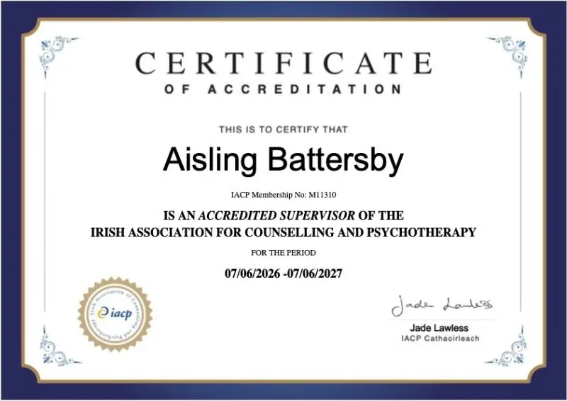 IACP certification as an accredited supervisor in counselling and psychotherapy